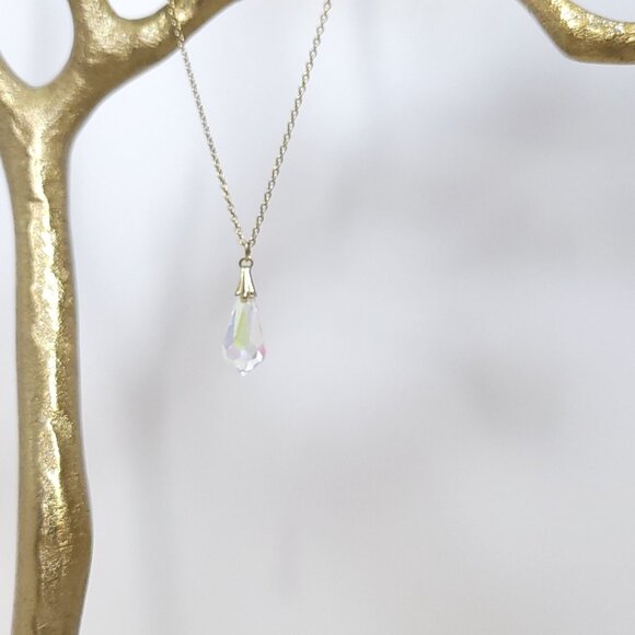 Vintage Sarah Coventry Gold Tone Teardrop Pendant Necklace 19 inches long - Picture 10 of 14